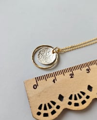 Image 5 of Gold hammered halo disc necklace