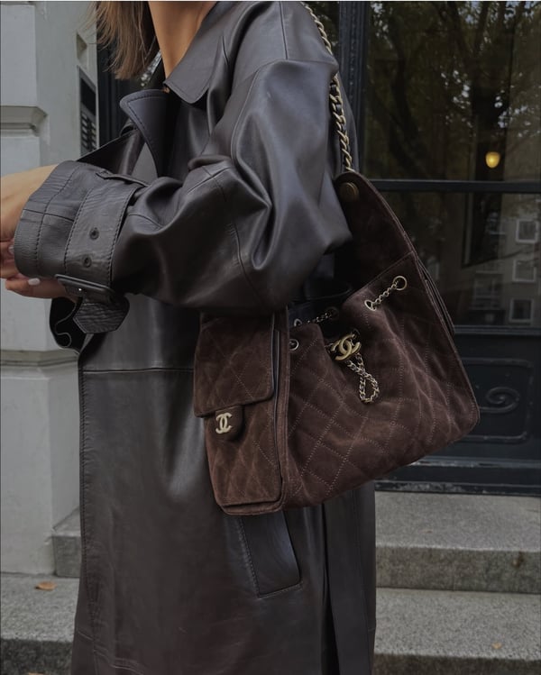 Image of Chocolat Suede Bag 