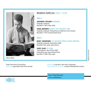 Image of Stax-Volt Reserva Especial EP-Johnnie Taylor, Veda Brown, Ruby Johnson & Judy Clay - Mailing 3rd Nov