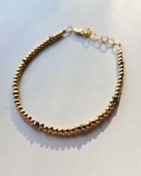 Image 4 of Gold filled & stainless steel Pyrite bracelet