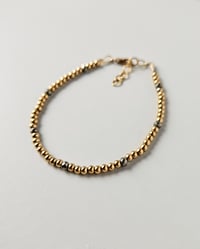 Image 1 of Gold filled & stainless steel Pyrite bracelet