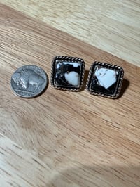 Image 3 of White Buffalo square earrings 