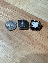 Image 4 of White Buffalo square earrings 