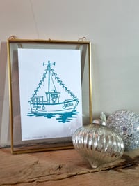 Image 2 of A Coastal Christmas Lino Prints 