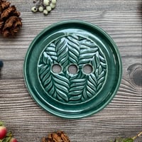 Image 1 of Handmade Green Leaf Design Soap Dish