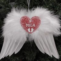 Baby Loss Hanging White Feather Angel Wings,Baby Loss Remembrance Angel Wings