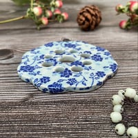 Image 2 of Blue Floral Ceramic  Flower Arranging Frog