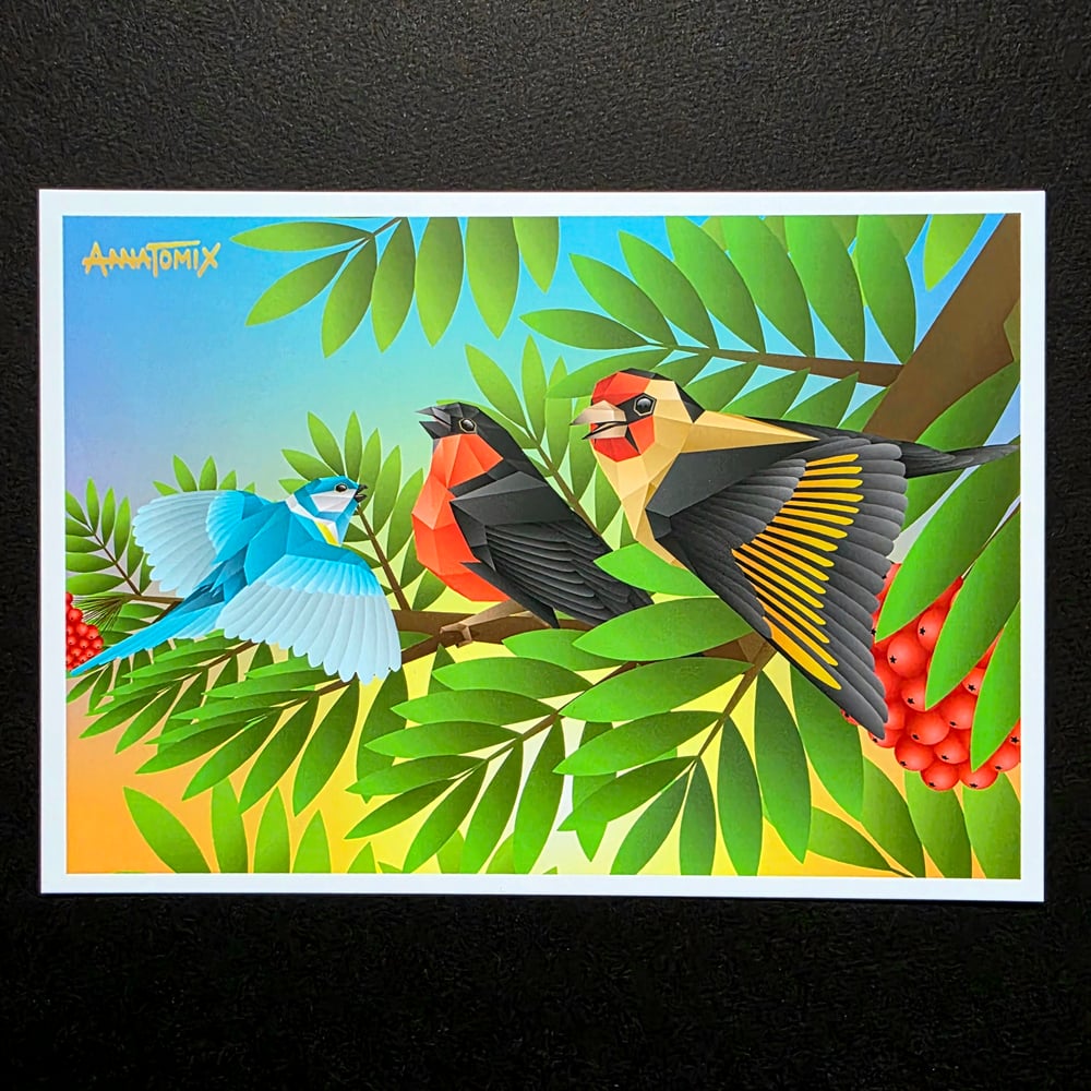 Image of "Three Little Birds" mini print