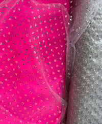 Image 2 of Glitter Net Silver/White 