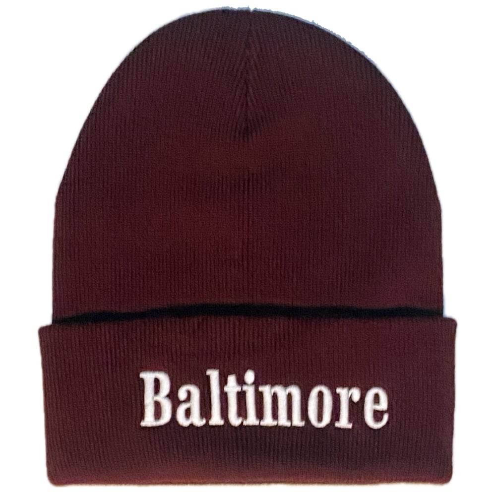 Image of Baltimore Reds Beanie maroon/white (free shipping)