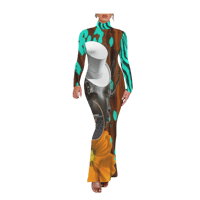 Image 1 of RAINFOREST TURQUOISE TURTLENECK MAXI