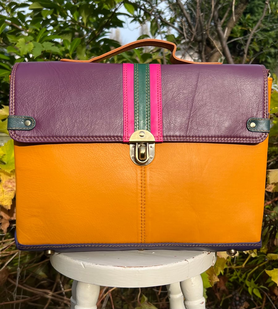 Image of Harlequin Collection - Animal/Recycled Leather Laptop Bag #19C
