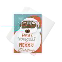 Black Santa Claus Christmas Card – “Have Yourself a Merry Xmas” Holiday Greeting