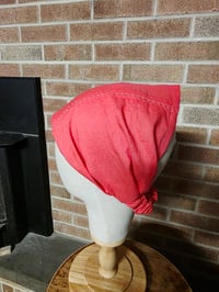 Image 3 of Pure Linen Cover with Elastic in Embroidered Coral