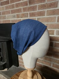 Image 1 of Pure Linen Cover with Elastic in Blue Perfection 