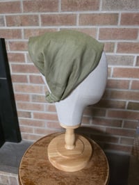 Image 1 of Pure Linen Cover with Elastic in Papyrus Green