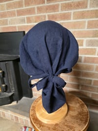 Image 1 of Linen Tichel in Navy