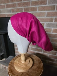 Image 2 of Linen Tichel in Fuchsia 