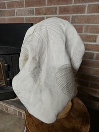 Image 2 of Linen Tichel in Natural with Abstract Print