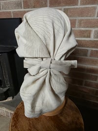 Image 1 of Linen Tichel in Natural with Abstract Print