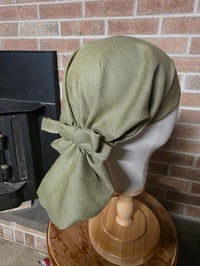 Image 1 of Linen Tichel in Papyrus Green