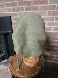 Image 3 of Linen Tichel in Papyrus Green