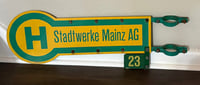 Image 3 of Vintage (ca. 1970s/80s) German (Aluminum & Steel) City Bus Stop Sign