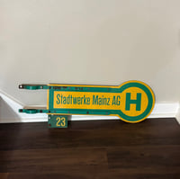 Image 1 of Vintage (ca. 1970s/80s) German (Aluminum & Steel) City Bus Stop Sign