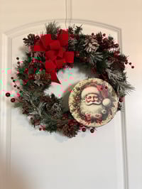 Image 1 of Jolly Santa Christmas Wreath 