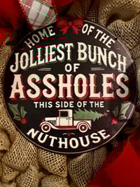 Image 3 of Nuthouse Christmas Burlap Wreath 