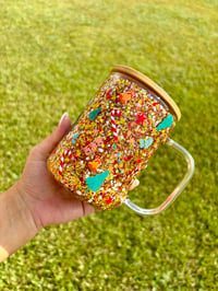 Image 2 of 15oz Glass Santa Snow Globe Mug 