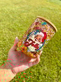 Image 1 of 15oz Glass Santa Snow Globe Mug 