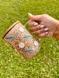 Image 3 of 15oz Glass Holly Jolly Snow Globe Mug 