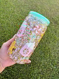 Image 3 of 16oz Acrylic Pastel Gingerbread Snow Globe Cup