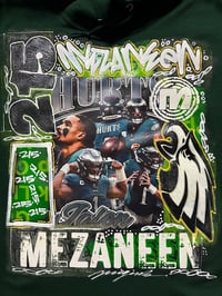 Image 2 of Philadelphia Eagles Jalen Hurts #1 Bird Gang 215 BY MEZANEEN ORIGINALS® green hoodie 