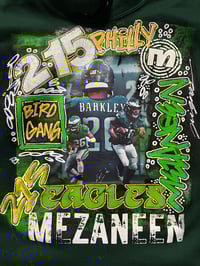 Image 2 of Philadelphia Eagles Saquon Barkley #26 philly Bird Gang BY MEZANEEN ORIGINALS® green hoodie 
