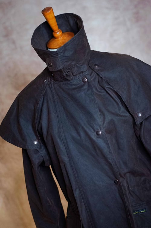 Image of Vintage Umber Brown Oil Skin Cape Coat