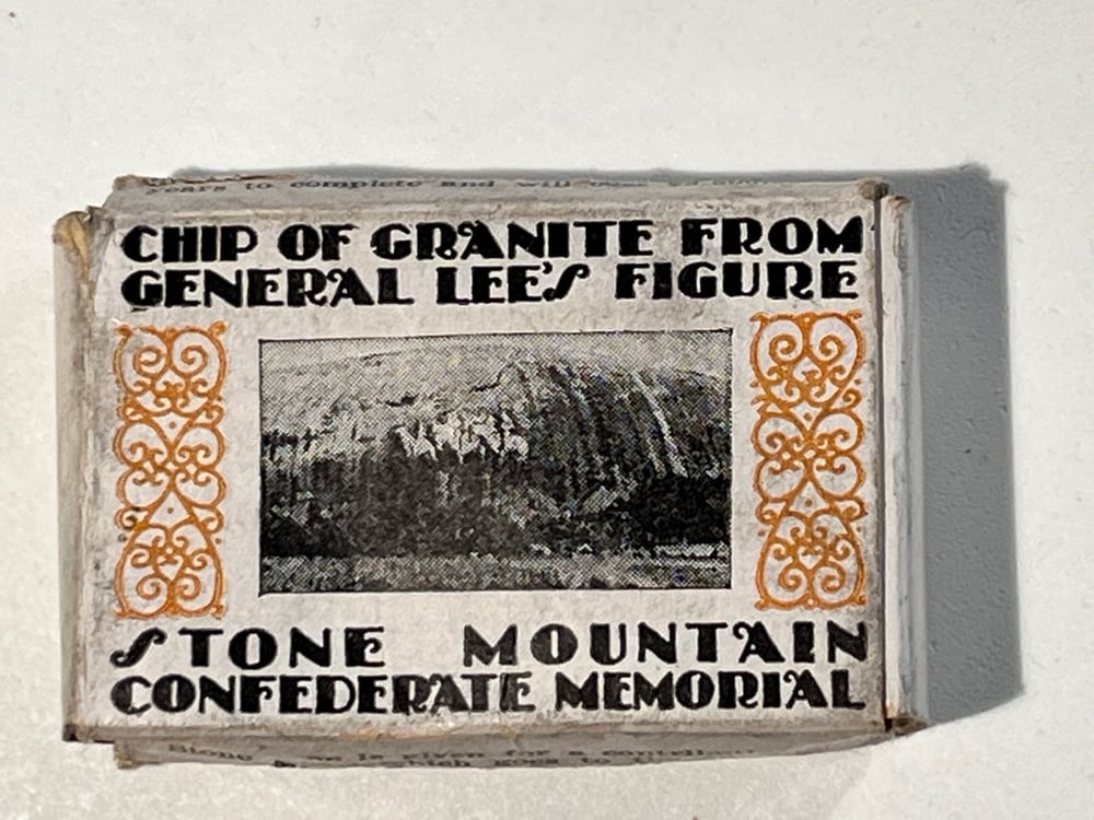 #175-CIVIL WAR SALE: PIECE OF GRANITE FROM STONE MOUNTAIN--BOXED AS WORK WAS UNDERWAY