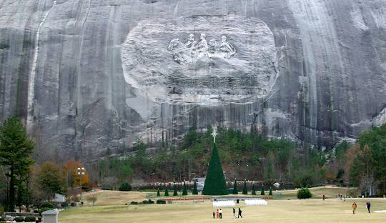 #175-CIVIL WAR SALE: PIECE OF GRANITE FROM STONE MOUNTAIN--BOXED AS WORK WAS UNDERWAY
