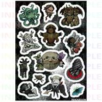 Image 1 of Fear & Hunger 5x7" Sticker Sheet - The Divine and Friends