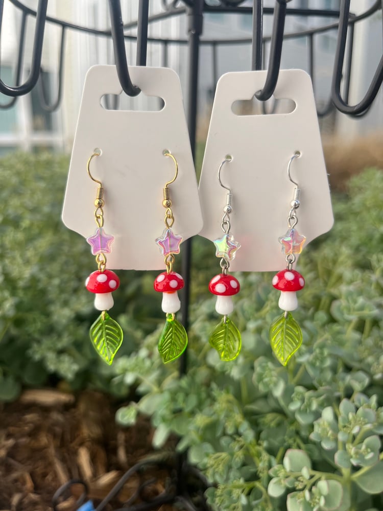 Image of Mushroom Earrings / Glasses Charms