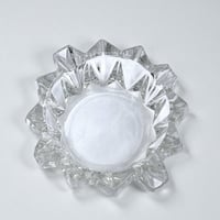 Image 2 of Ancien cendrier Art Déco en verre moulé rond - Reims - années 30 - Vide-poche en verre