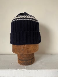 Image 3 of Beanie - Navy with white stripe £55.00