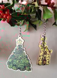 Image 2 of A Coastal Christmas.  Wooden Hanging Decorations