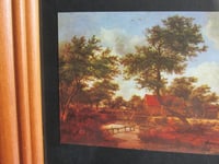 Image 5 of Landscape Stream & Watermills by Meynder Hobbema (b 1638) Small Vintage Print, Framed (frame wear)