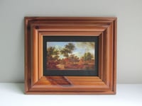 Image 1 of Landscape Stream & Watermills by Meynder Hobbema (b 1638) Small Vintage Print, Framed (frame wear)