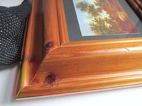 Image 17 of Landscape Stream & Watermills by Meynder Hobbema (b 1638) Small Vintage Print, Framed (frame wear)