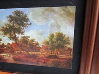 Image 6 of Landscape Stream & Watermills by Meynder Hobbema (b 1638) Small Vintage Print, Framed (frame wear)