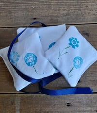 Image 2 of Handprinted Lavender Bag Bundle – Blue Flower Design