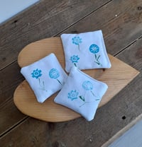 Image 1 of Handprinted Lavender Bag Bundle – Blue Flower Design